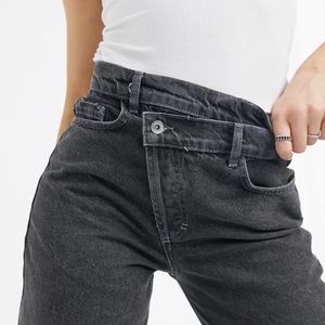 COLLUSION dad jeans with stepped waistband